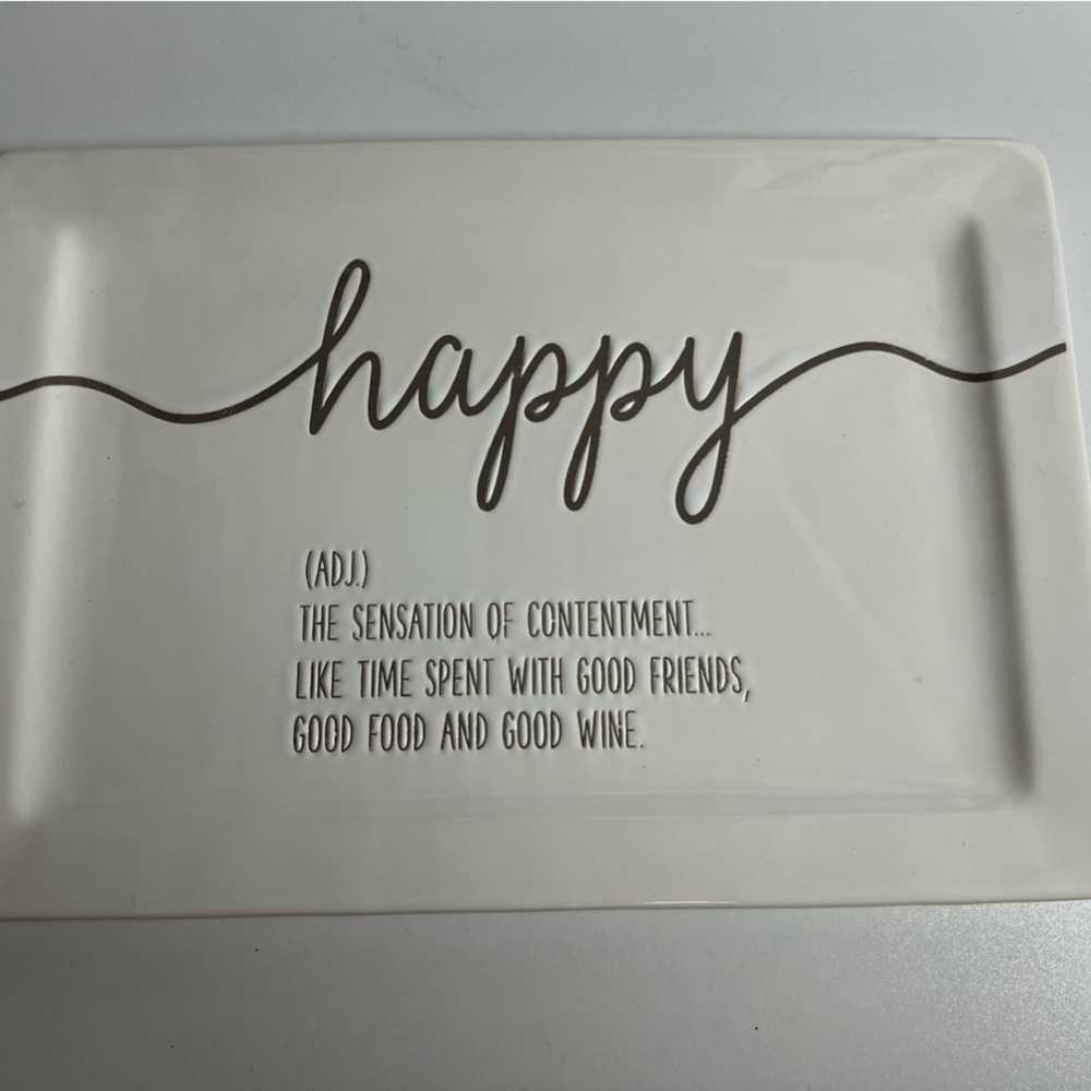 Dolomite Rectangular Platter with Black Logo